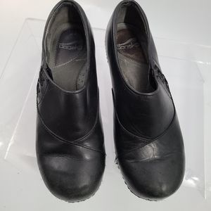 Dansko Black Leather Professional‎ Clogs Shoes Women's Size EUR 39 US 8.5-9